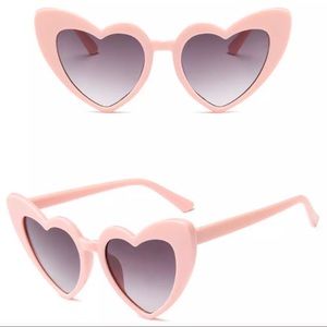 Retro Light Pink Heart Shaped Sunglasses NWT